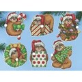 Image of Design Works Crafts Sloth Ornaments Christmas Cross Stitch Kit