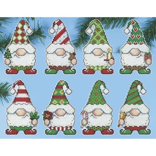 Image 1 of Design Works Crafts Gnomes Ornaments Christmas Cross Stitch Kit