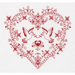 Panna Heart with Doves Wedding Sampler Cross Stitch Kit