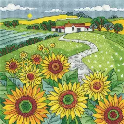 Heritage Sunflower Landscape - Evenweave Cross Stitch Kit