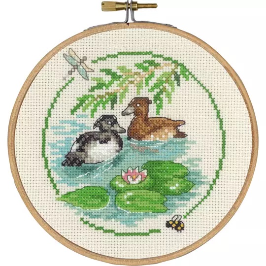 Image 1 of Permin Ducks and Lilies Cross Stitch Kit