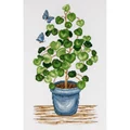 Image of Permin Pilea and Butterflies Cross Stitch Kit