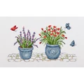 Image of Permin Lavender and Carnation Cross Stitch Kit