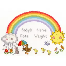 Bothy Threads Rainbow Baby Birth Sampler Cross Stitch Kit