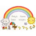 Image of Bothy Threads Rainbow Baby Birth Sampler Cross Stitch Kit