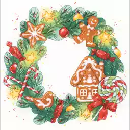 RIOLIS Gingerbread Wreath Christmas Cross Stitch Kit