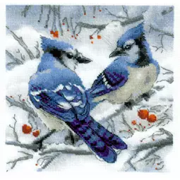 RIOLIS Blue Jays Christmas Cross Stitch Kit