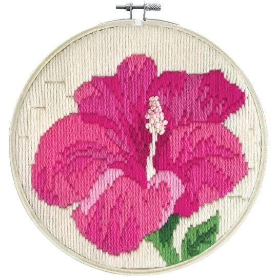 Image 1 of Needleart World Hibiscus Blush Long Stitch Kit