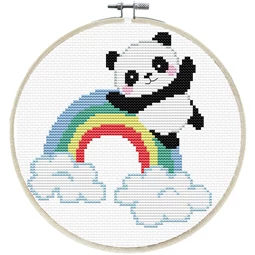 Needleart World Rainbow Panda No Count Cross Stitch Kit
