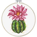 Image of Needleart World Pink Cactus No Count Cross Stitch Kit