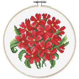 Needleart World Red Bouquet No Count Cross Stitch Kit