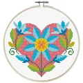 Image of Needleart World Floral Heart No Count Cross Stitch Kit