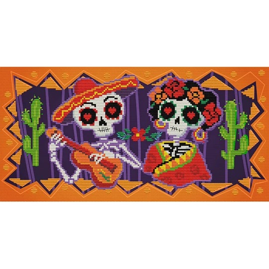 Image 1 of Needleart World Day of the Dead No Count Cross Stitch Kit