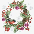 Image of Needleart World Winter Wreath No Count Cross Stitch Kit