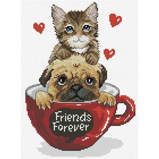 Image 1 of Needleart World Friends Forever No Count Cross Stitch Kit