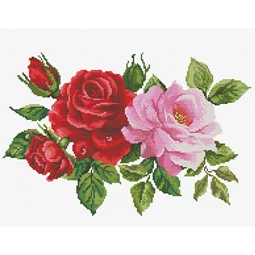 Needleart World Rose Bouquet No Count Cross Stitch Kit