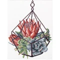 Image of Needleart World Succulent Garden 1 No Count Cross Stitch Kit