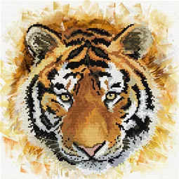 Needleart World Tiger Charge No Count Cross Stitch Kit