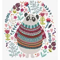 Image of Needleart World Panda Couture No Count Cross Stitch Kit