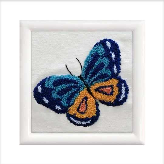 Image 1 of Needleart World Blue Butterfly Punch Needle Kit