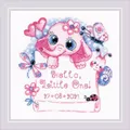 Image of RIOLIS Hello Little One - Girl Birth Sampler Cross Stitch Kit