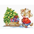 Image of Luca-S Calf with Christmas Tree Cross Stitch Kit