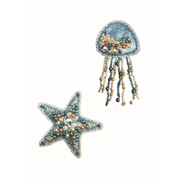 Starfish and Jellyfish Brooches