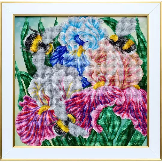Image 1 of VDV Irises and Bumblebees Embroidery Kit