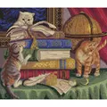 Image of Panna Kittens with Books Cross Stitch