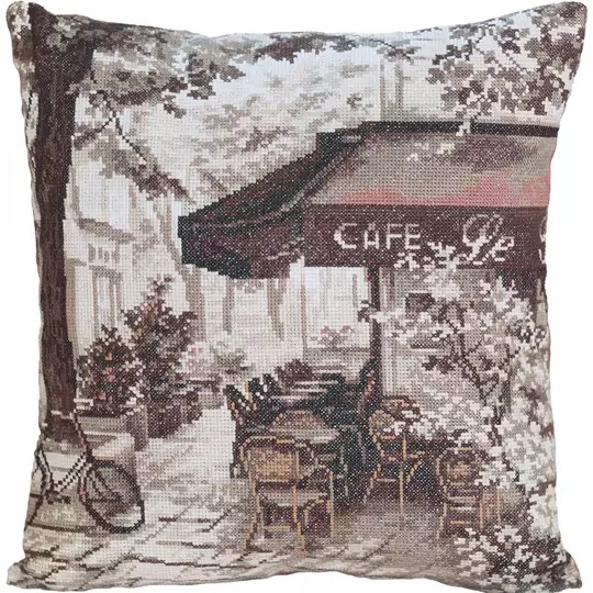Image 1 of Panna Paris Cafe Cushion Cross Stitch Kit