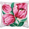 Image of Needleart World Pink Tulips No Count Cross Stitch Kit