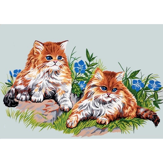 Image 1 of Gobelin-L Garden Cats Tapestry Canvas