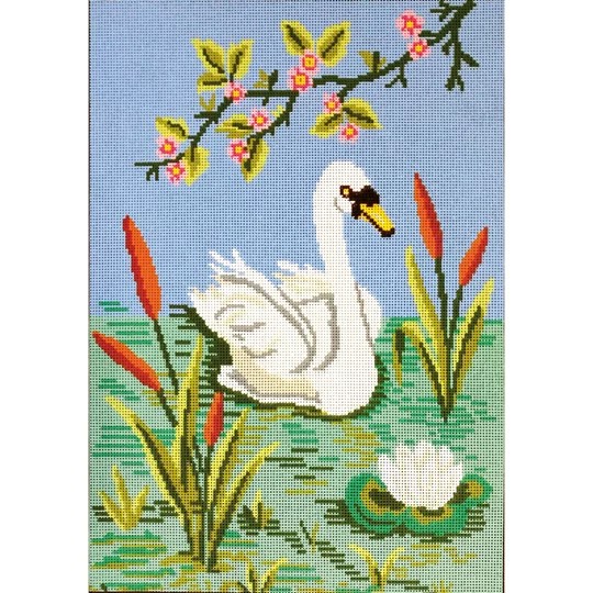 Image 1 of Gobelin-L Serene Swan Tapestry Canvas