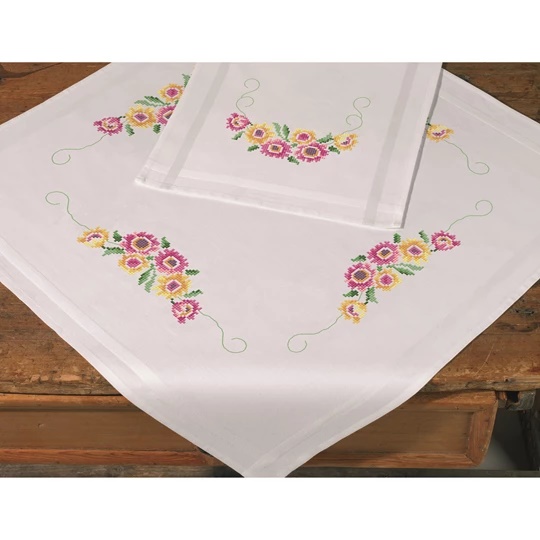 Image 1 of Permin African Marguerit Tablecloth Cross Stitch Kit