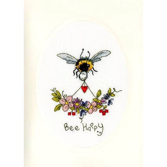 Image 1 of Bothy Threads Bee Happy Card Cross Stitch Kit