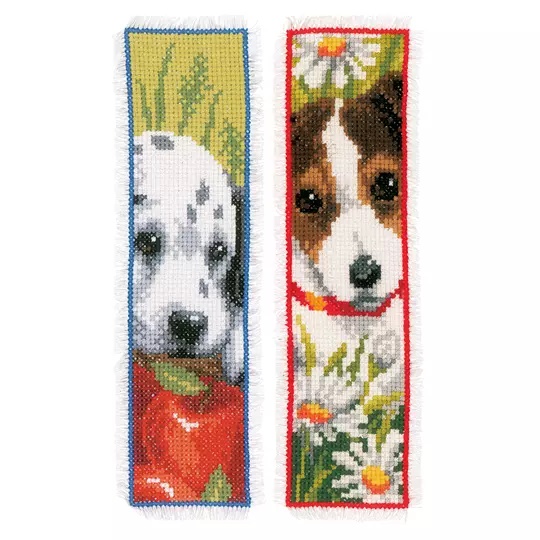 Image 1 of Vervaco Dogs Bookmarks Set of 2 Cross Stitch Kit