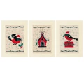 Image of Vervaco Christmas Bird and Houses Christmas Card Making Cross Stitch Kit