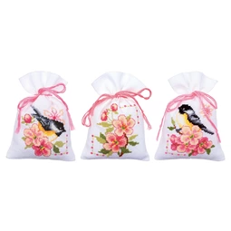 Vervaco Birds and Blossoms Bags Cross Stitch Kit