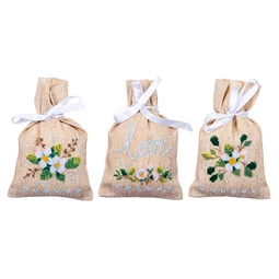 Vervaco Love Blossoms Bags Set of 3 Cross Stitch Kit