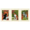 Image of Vervaco Cats and Flowers Greetings Cards Cross Stitch Kit