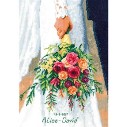 Vervaco Bridal Bouquet Wedding Sampler Cross Stitch Kit