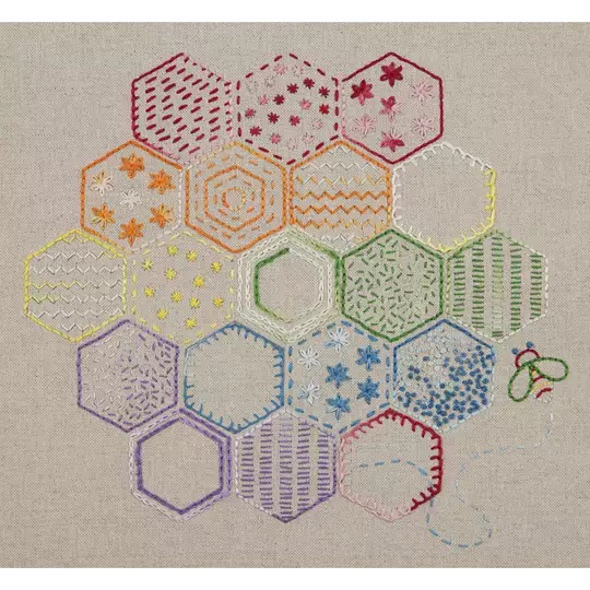 Image 1 of Anchor Honeycomb Stitch Sampler Embroidery Kit