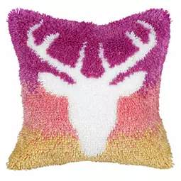 Ombre Deer Latch Hook Cushion