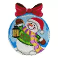 Image of Orchidea Snowman Bauble Rug Latch Hook Christmas Rug Kit