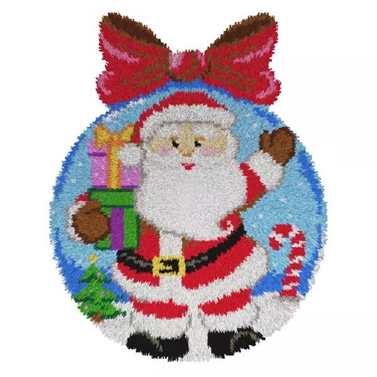 Image 1 of Orchidea Father Christmas Bauble Rug Latch Hook Rug Kit
