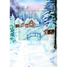 Orchidea Winter Village Christmas Card Making Christmas Cross Stitch Kit