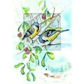 Image of Orchidea Birds and Mistletoe Christmas Card Making Christmas Cross Stitch Kit