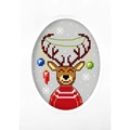 Image of Orchidea Reindeer Christmas Card Making Christmas Cross Stitch Kit