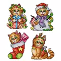 Image of Orchidea Christmas Cats Ornaments Cross Stitch Kit