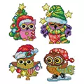 Image of Orchidea Christmas Owl Ornaments Cross Stitch Kit